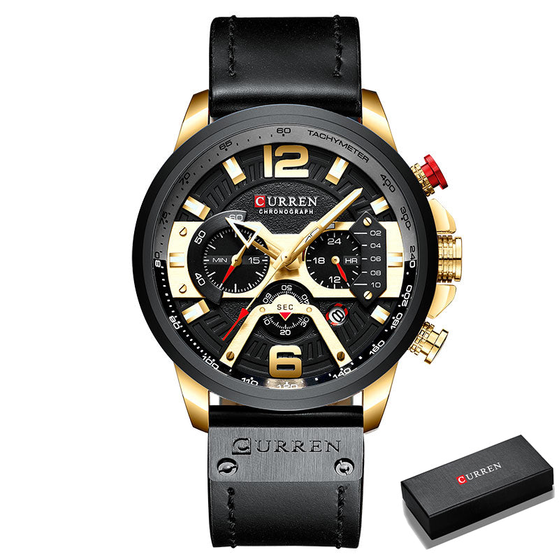 Relógio Masculino de Design Impactante - Curren Gold Edition™️